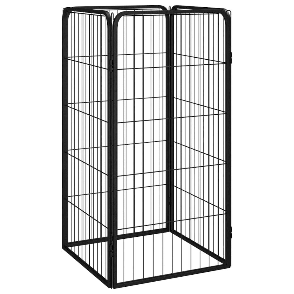 Dog Playpen Black Powder-Coated Steel 19.7W x 19.7D x 39.4H