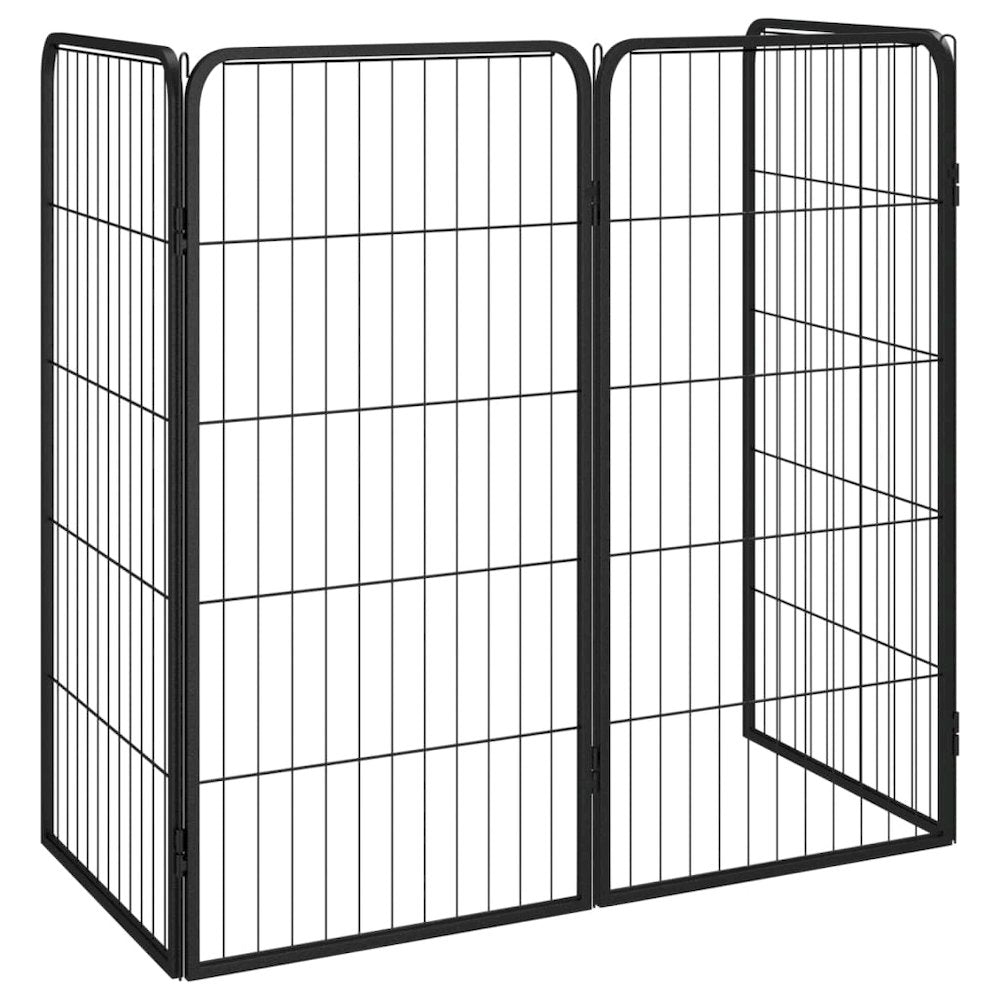 Dog Playpen Black Powder-Coated Steel 19.7W x 19.7D x 39.4H