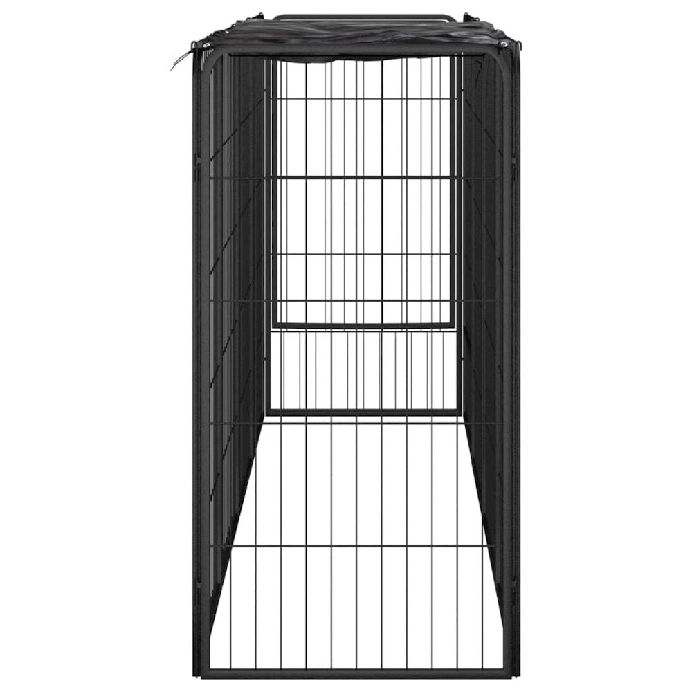Dog Playpen Black Powder-Coated Steel, Polyethylene 19.7W x 78.7D x 39.4H