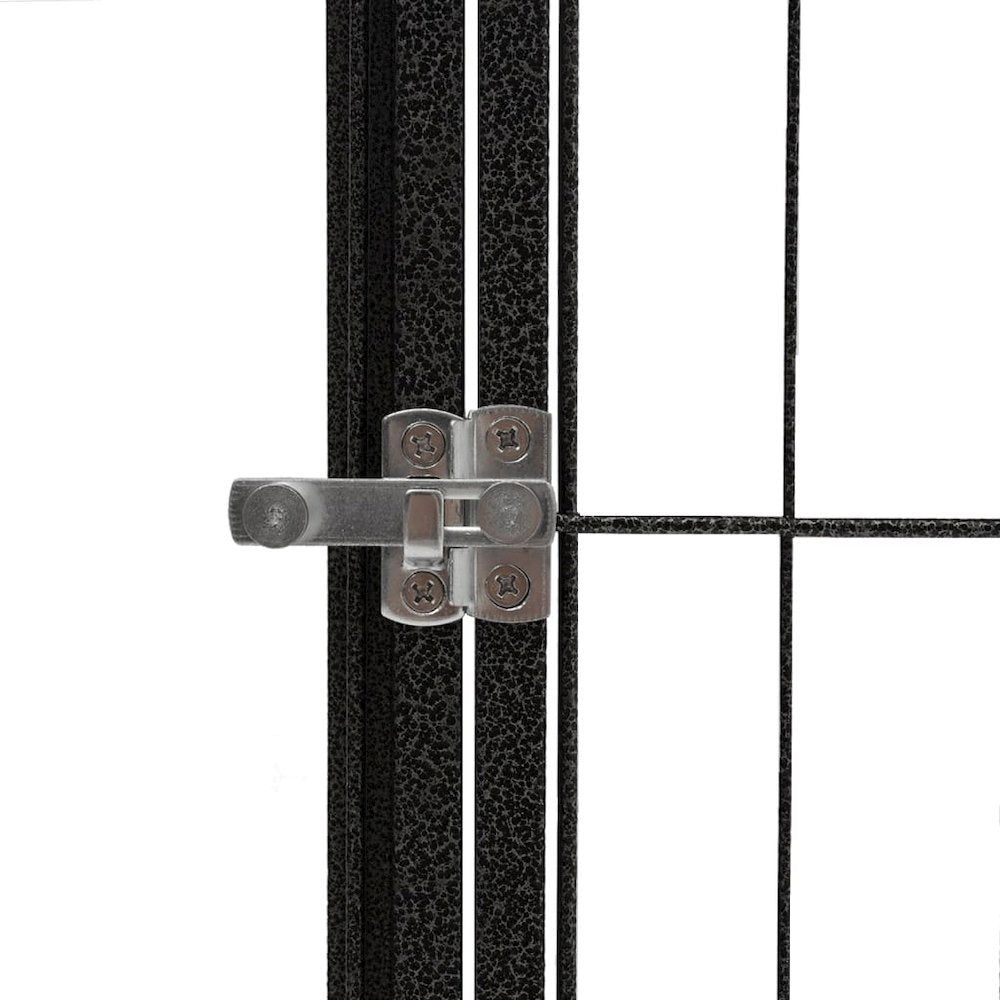 Dog Playpen Black Powder-Coated Steel, Polyethylene 177.2W x 196.9D x 39.4H