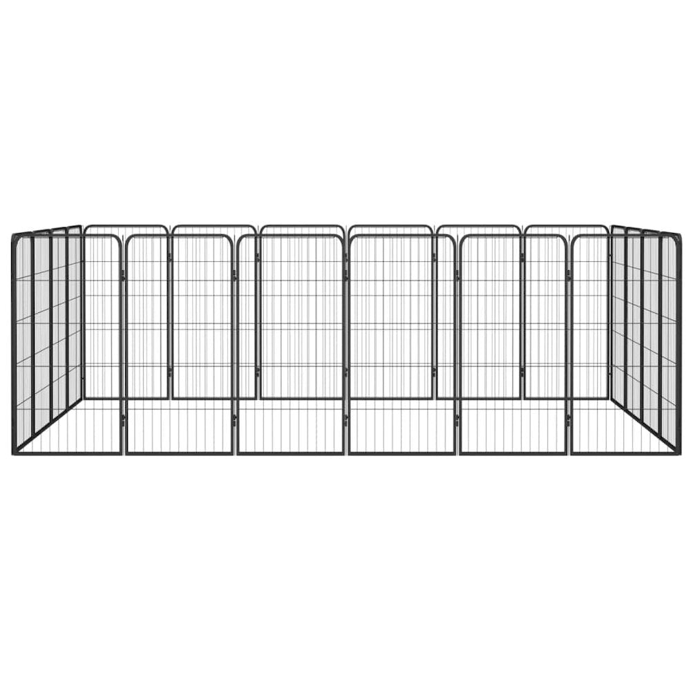 Dog Playpen Black Powder-coated steel Dog Playpen Rectangular