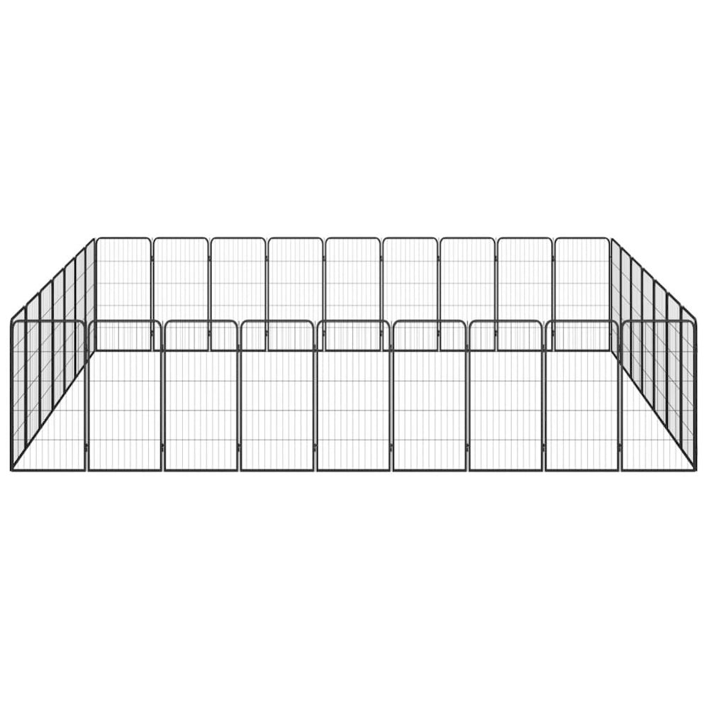 Dog Playpen Black Powder-Coated Steel Large 137.8W x 177.2D x 39.4H
