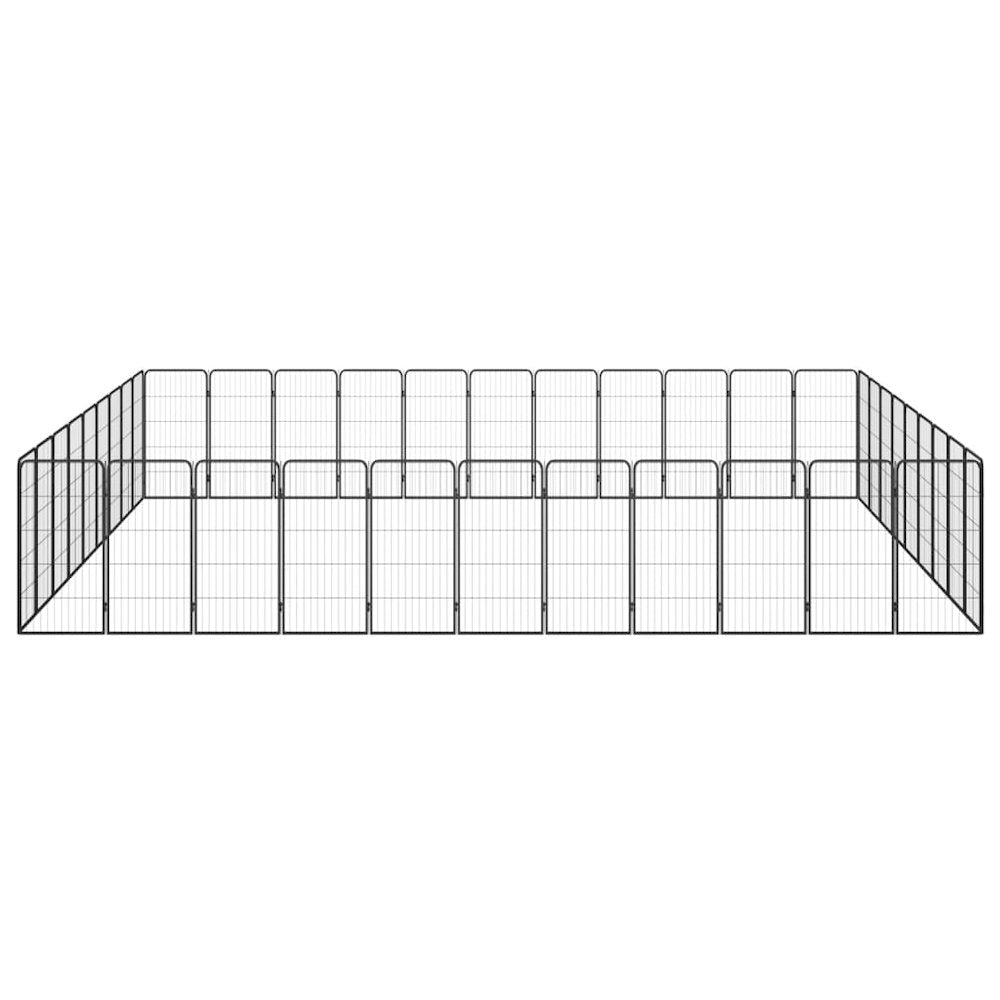 Dog Playpen Black Powder-Coated Steel Large Expandable 177.2W x 216.5D x 39.4H