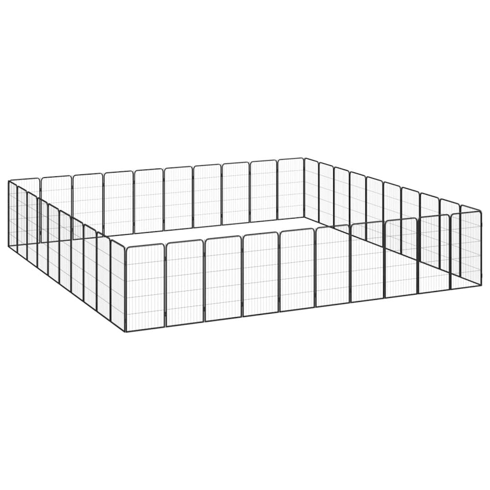 Dog Playpen Black Powder-Coated Steel Large Expandable 177.2W x 216.5D x 39.4H