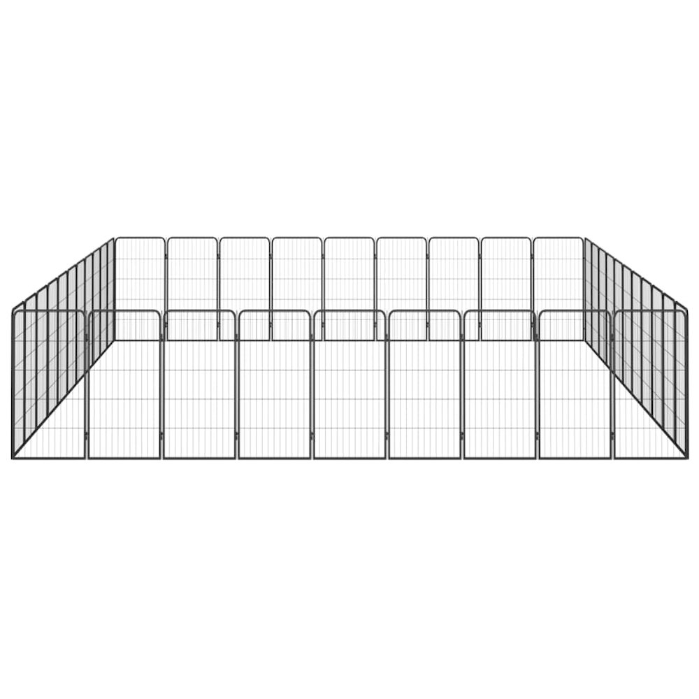 Dog Playpen Black Powder-Coated Steel Large Expandable 177.2W x 216.5D x 39.4H