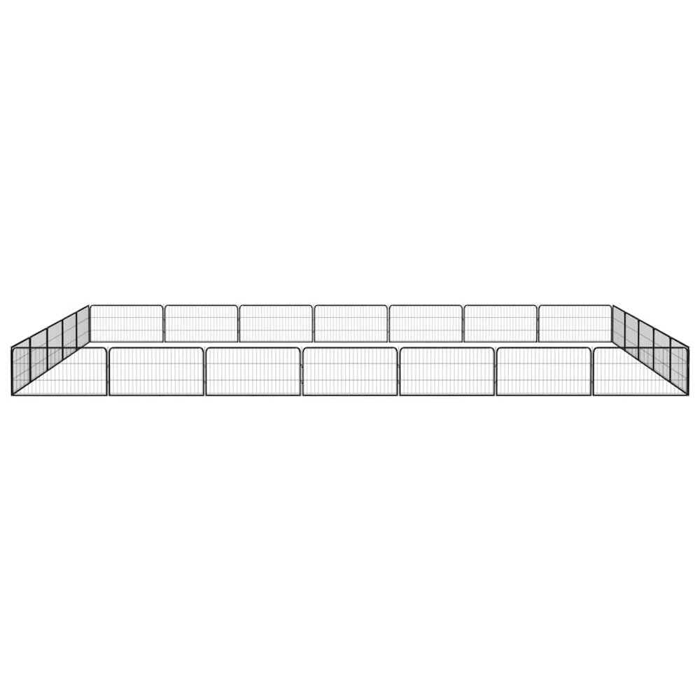 Dog Playpen Black Powder-Coated Steel Large Expandable 196.9W x 275.6D x 19.7H