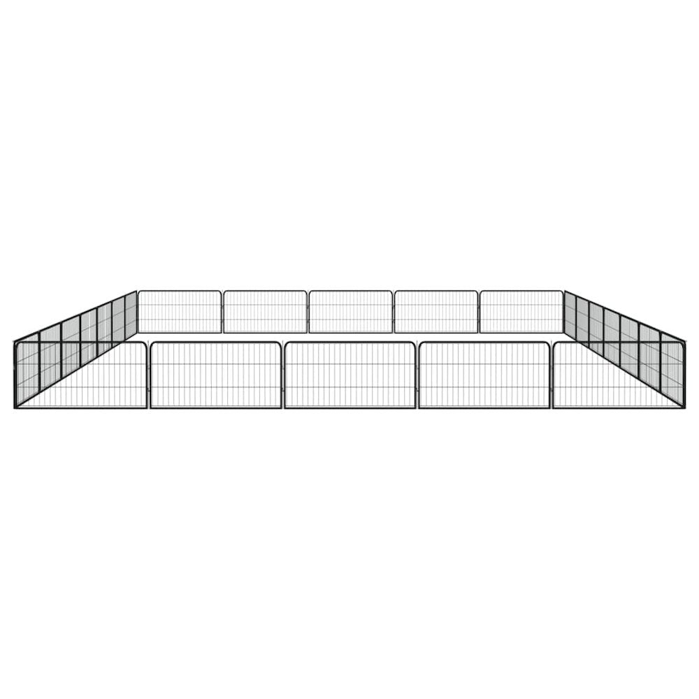 Dog Playpen Black Powder-Coated Steel Large Expandable 196.9W x 275.6D x 19.7H
