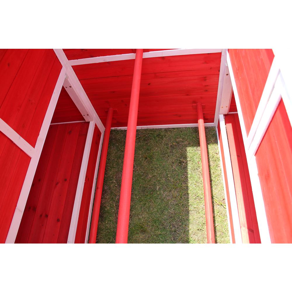 Red Barn Chicken Coop With Roof Top Planter
