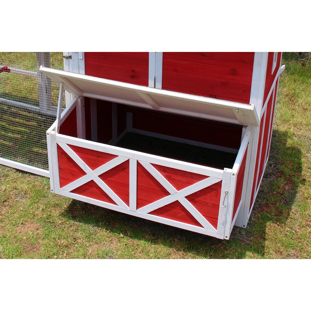 Red Barn Chicken Coop With Roof Top Planter