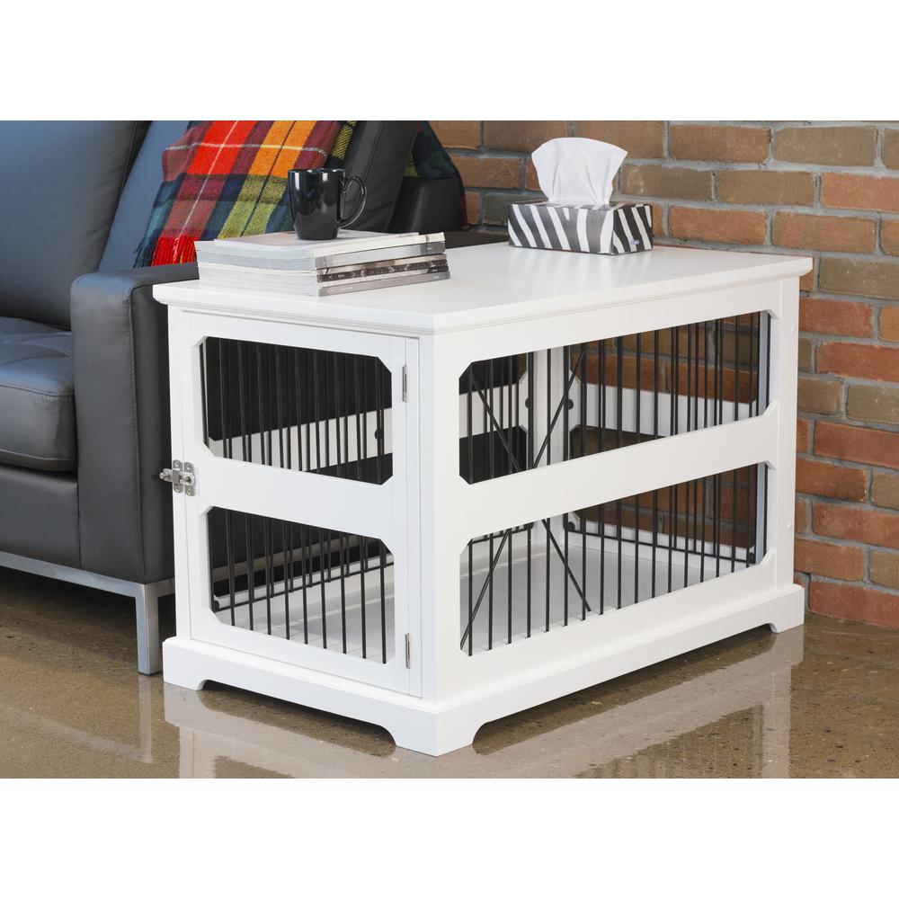 Slide Aside Crate And End Table, White, Medium