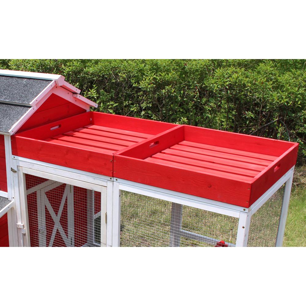 Red Barn Chicken Coop With Roof Top Planter