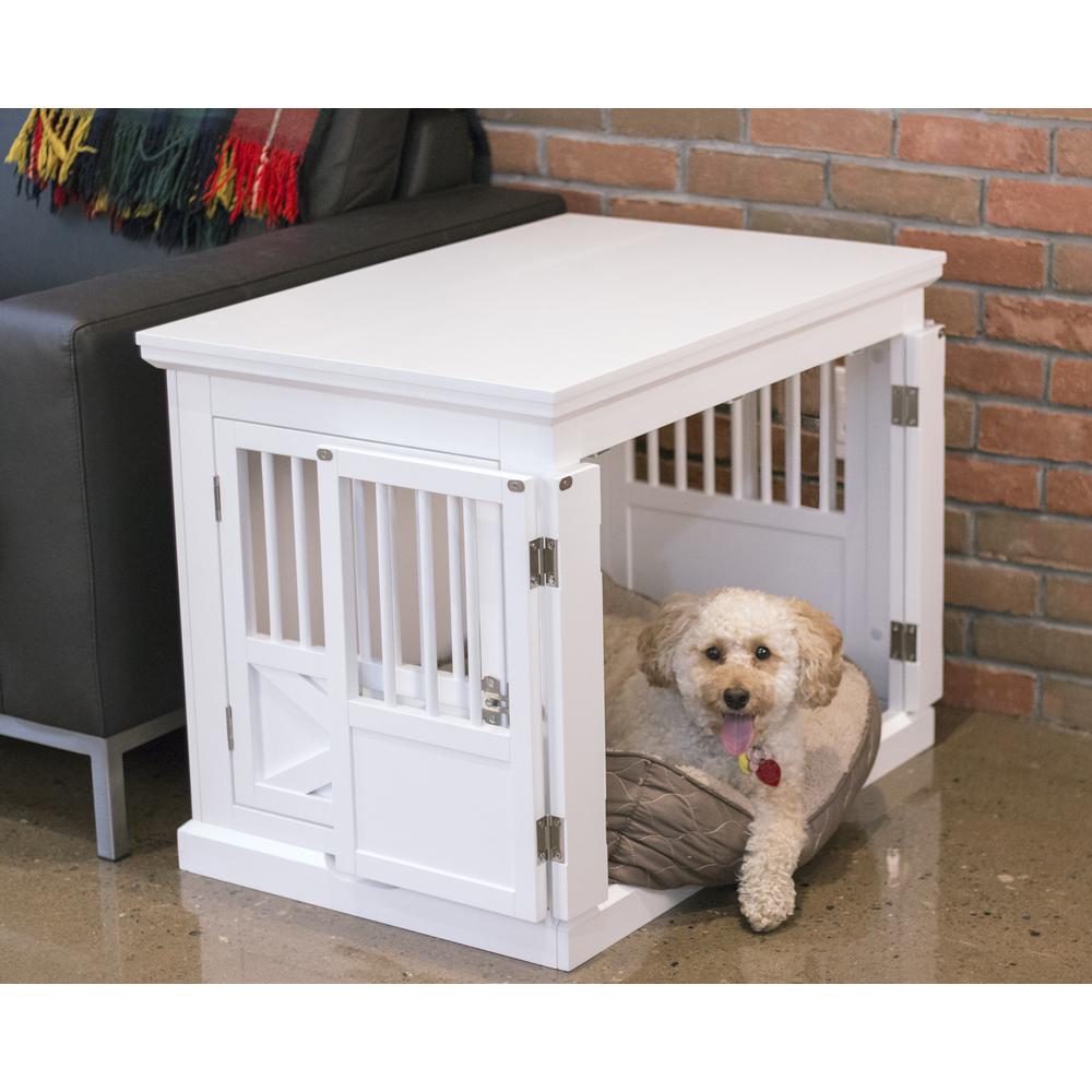 Triple Door Dog Crate, White, Medium