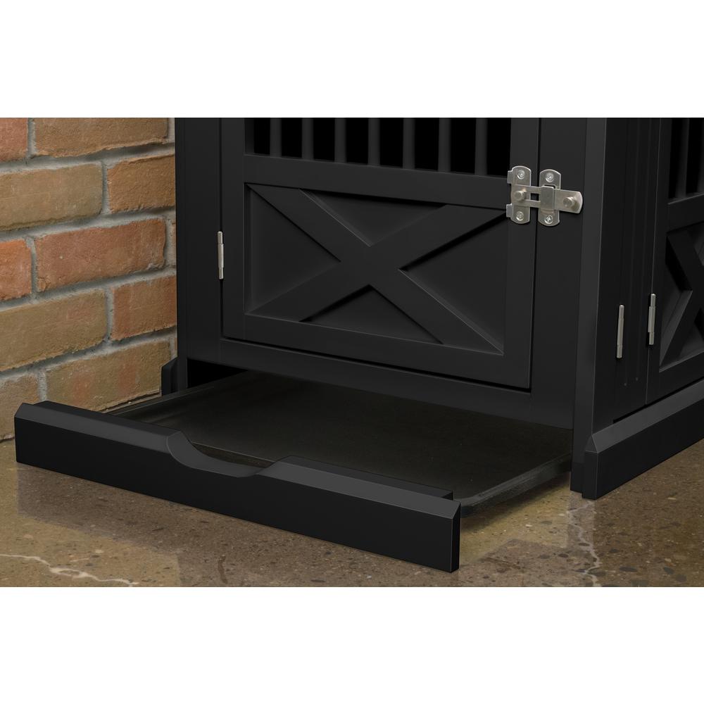 Triple Door Dog Crate, Black, Medium