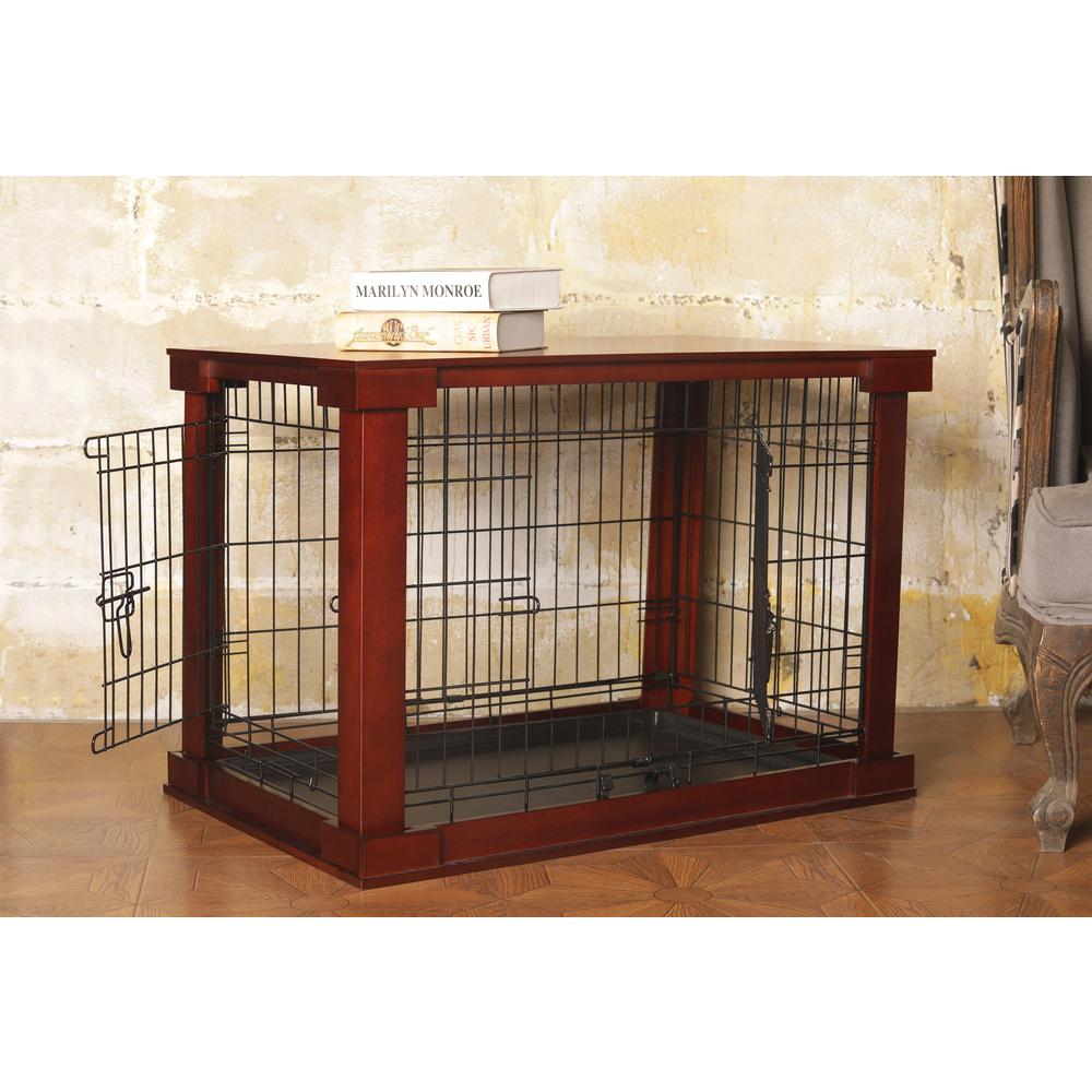 Cage With Crate Cover, Mahogany, Large
