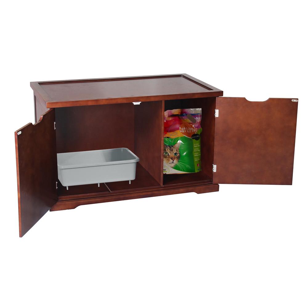 Cat Washroom Bench, Walnut
