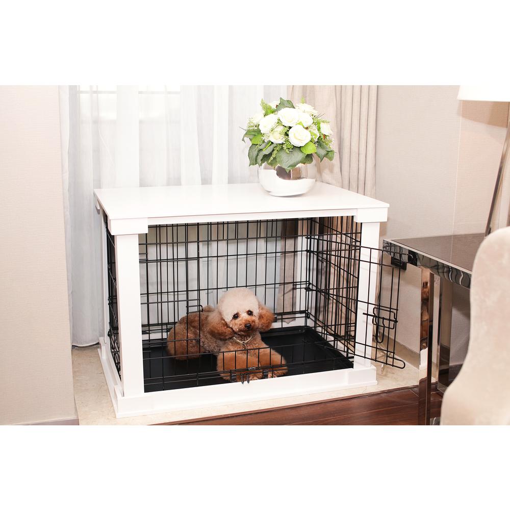 Cage With Crate Cover, White, Large
