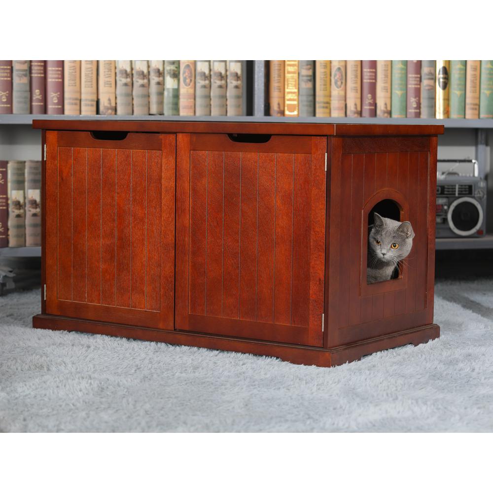 Cat Washroom Bench, Walnut
