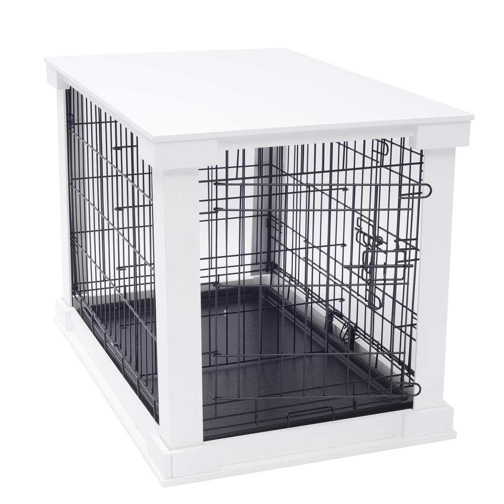 Cage With Crate Cover, White, Medium