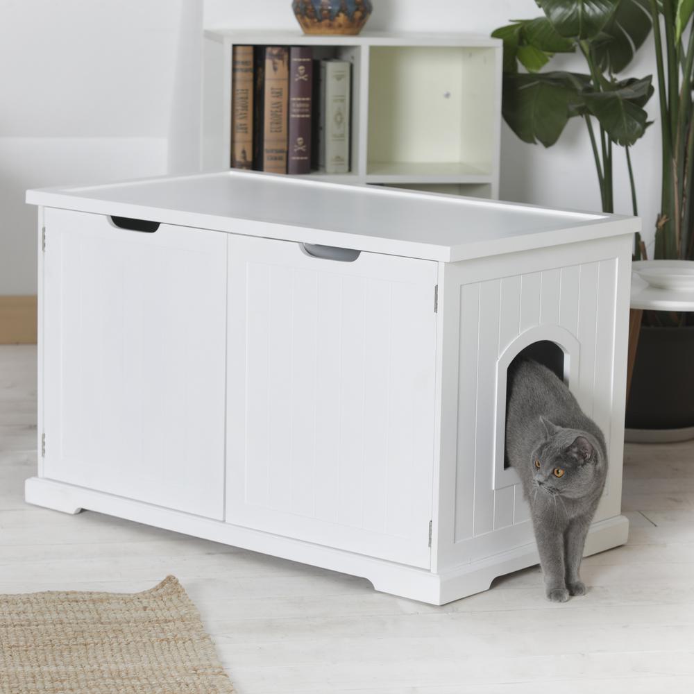 Cat Washroom Bench, White