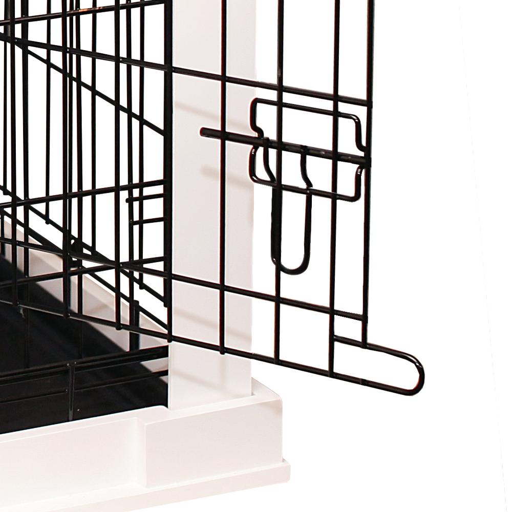 Cage With Crate Cover, White, Large