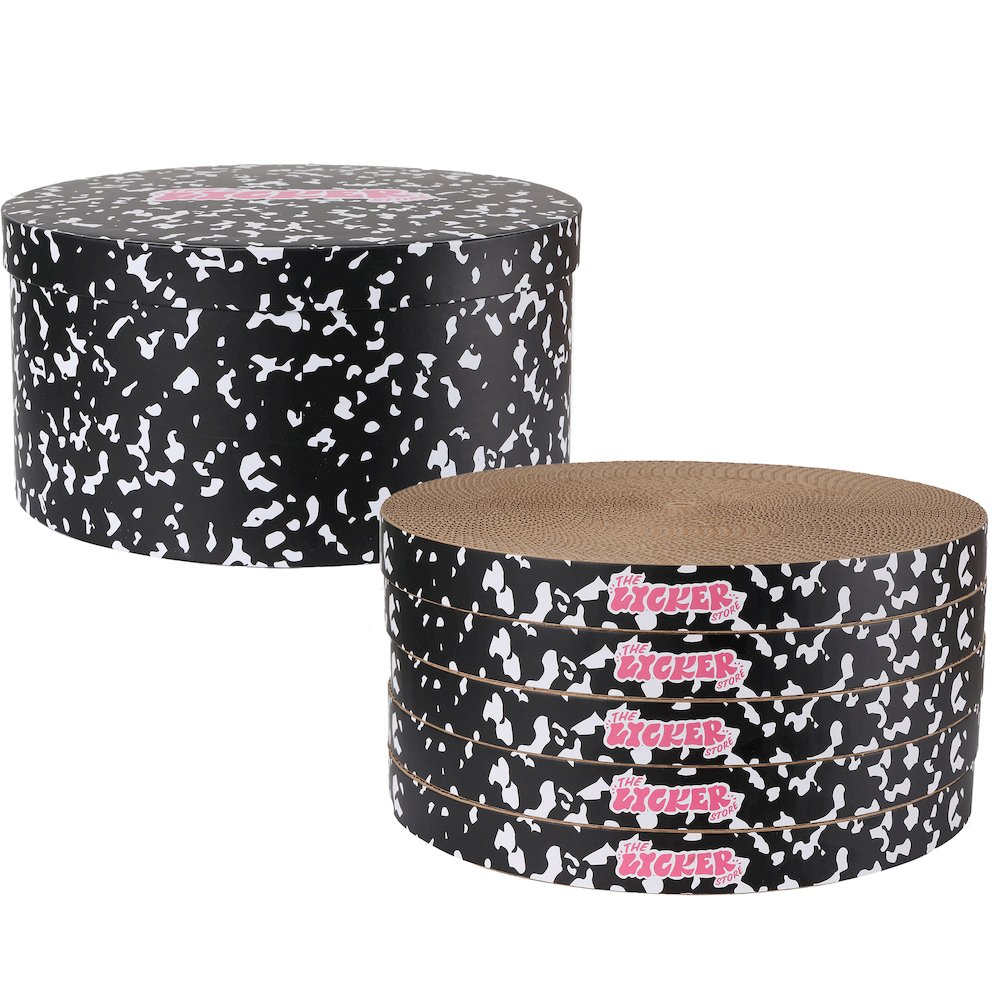 Kate Cat Scratcher Pad In Box with Catnip, Composition Black/White (5-Pack)