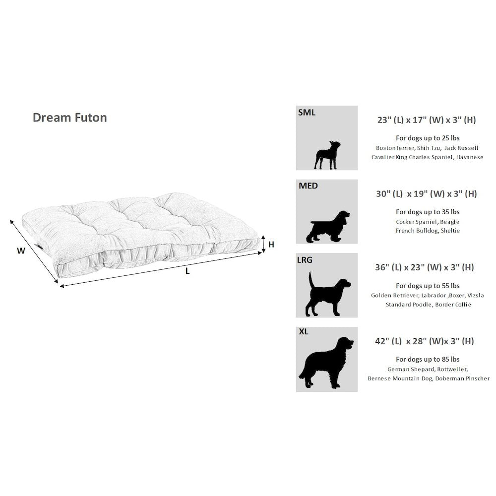 Dream FutonBed For Dogs in Cloud Fabric Finish Size - LRG
