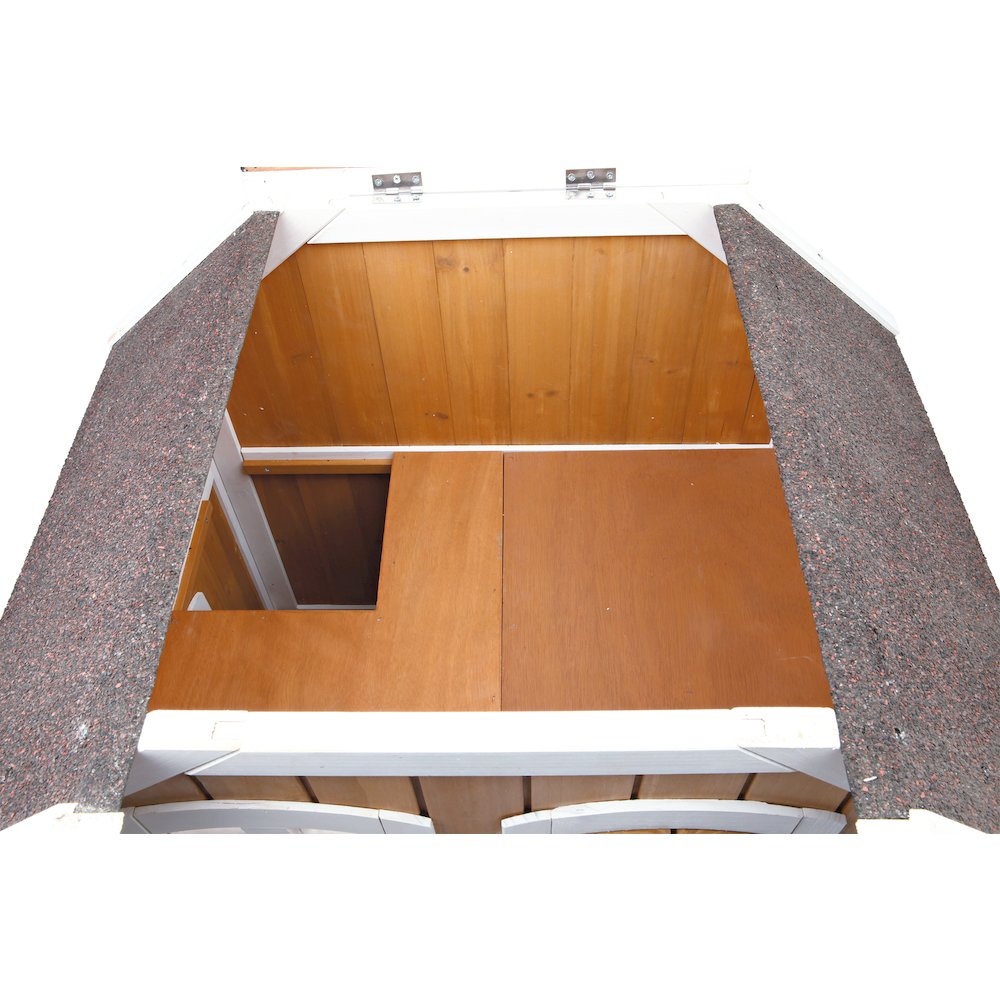 2-Story Weatherproof Elevated Outdoor Cat Retreat with Balcony, Brown