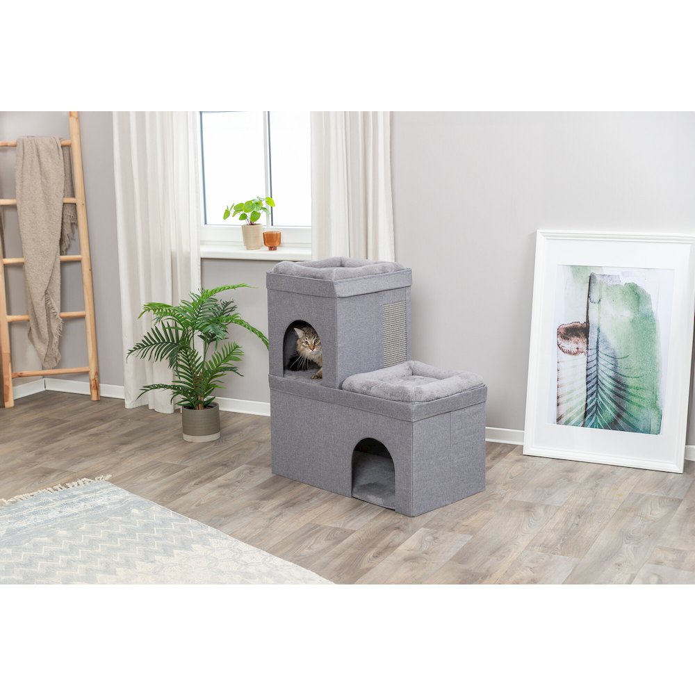 Crazy Cube Stackable Cat Condo with Sisal Scratching Surface, Cozy Hideaway