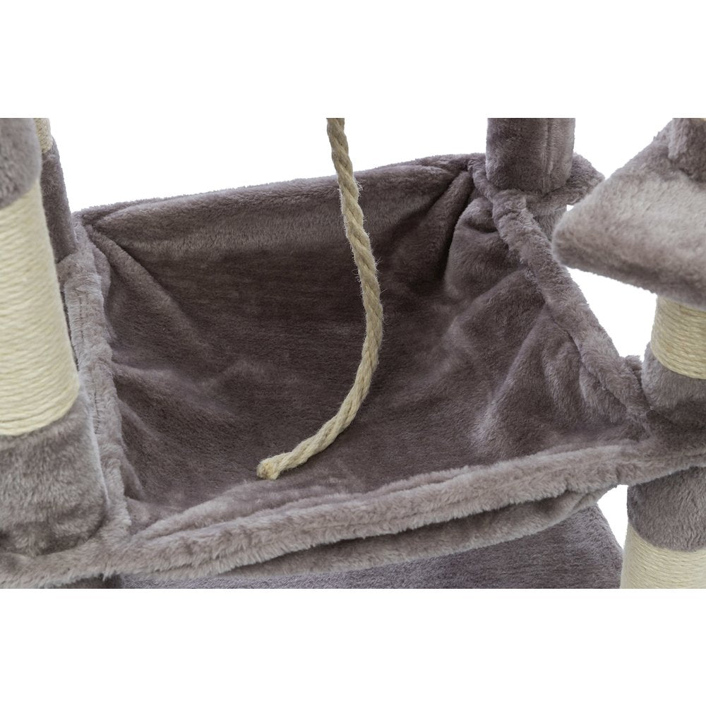 Eduardo Plush & Sisal 4-Level 57.1" Cat Tree with Scratching Posts & Condo, Gray