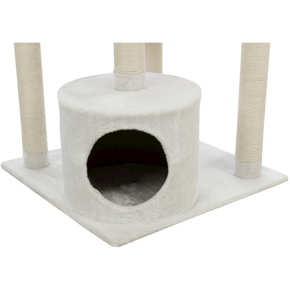 Seli Plush 4-Level 59" Cat Tree with Sisal Scratching Posts, Condo & Cat Toy