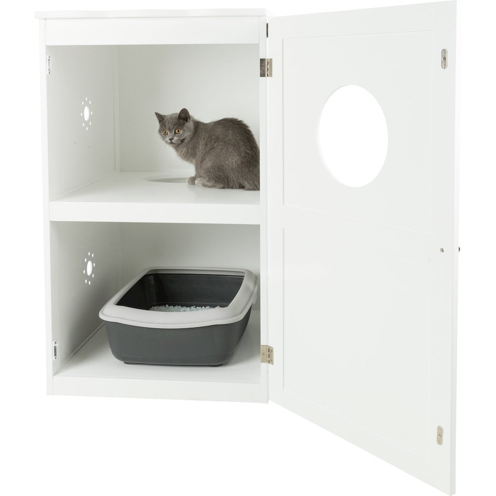 2-Story Cat Litter Box Enclosure Hidden Litter Indoor Cat Furniture Accent Table