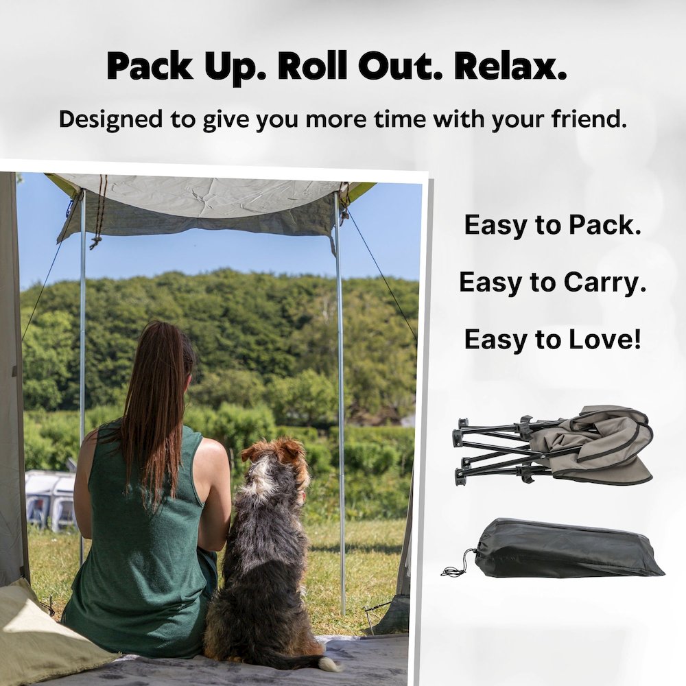 Elevated Camping Cot, Folding Dog Bed, Raised Travel Lounger for Small Dogs