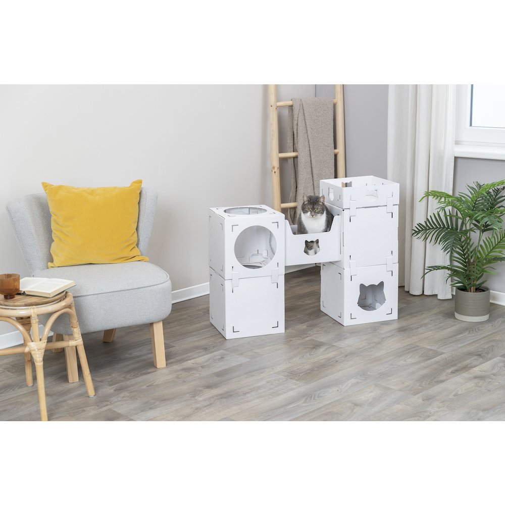 Casa Cara Indoor Modular Cardboard Cat Condo, Cat Play Tower