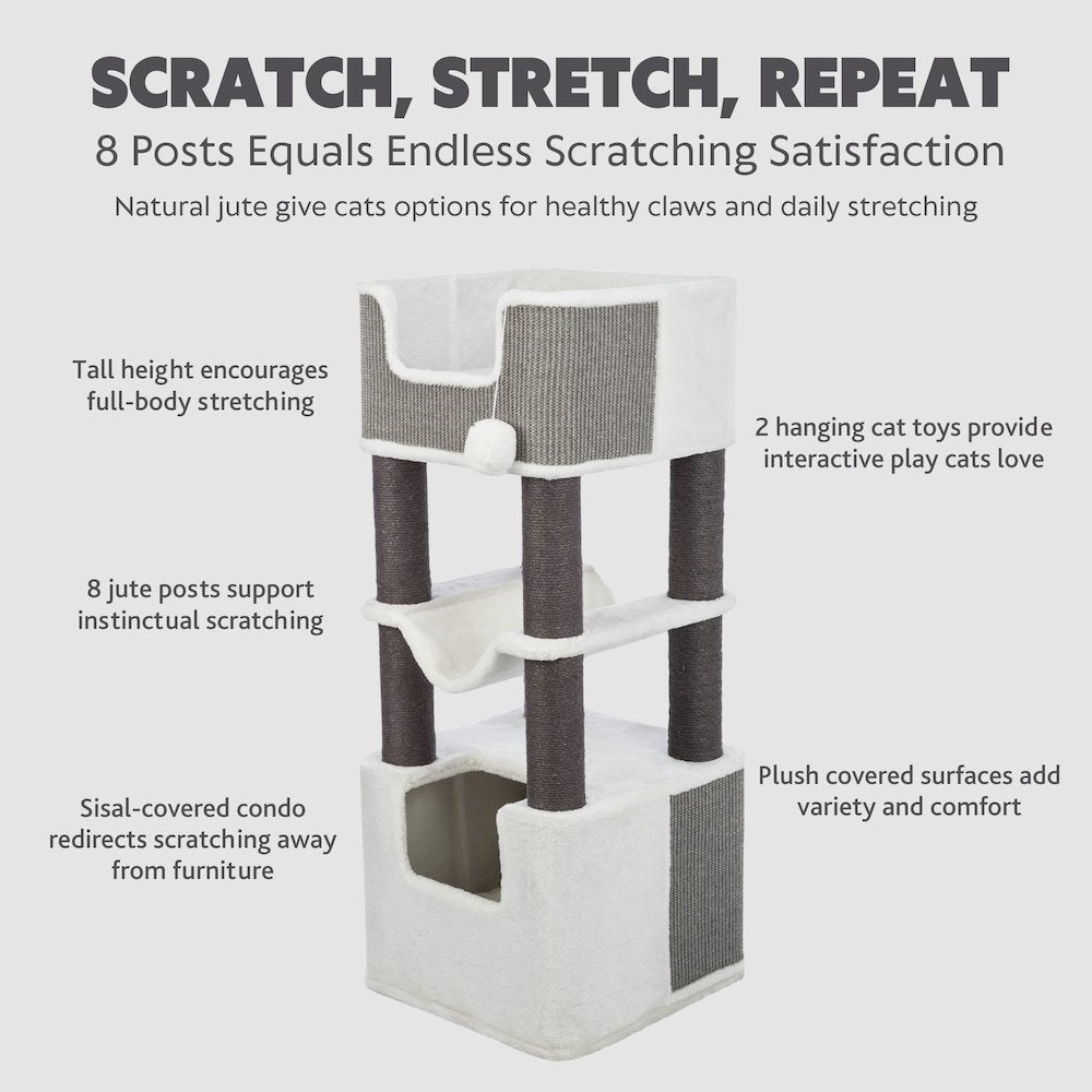 Lucano Xxl 43.3" Multi-Level Cat Tree with Sisal Scratching Posts