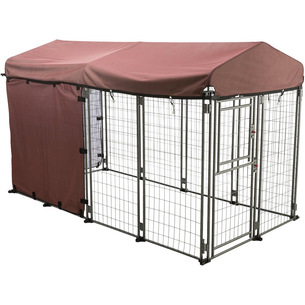 Dog Kennel Sunshade, All Weather Side Panel, Fits 8x4x4.5-FT Kennel, Burgundy