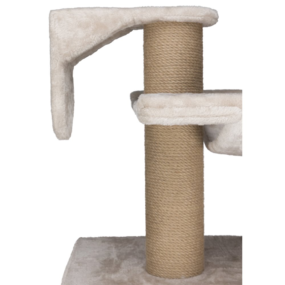 Dayna Jute & Plush 5-Level 60" Wall Mount Cat Tree w-Scratching Post & Condo