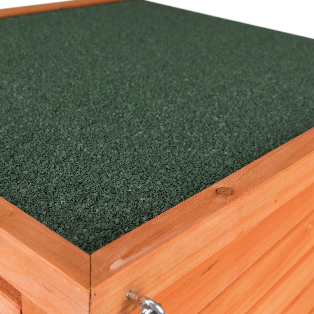 Outdoor Wooden Small Animal Home with Hinged Roof, Raised Floor for Rabbits