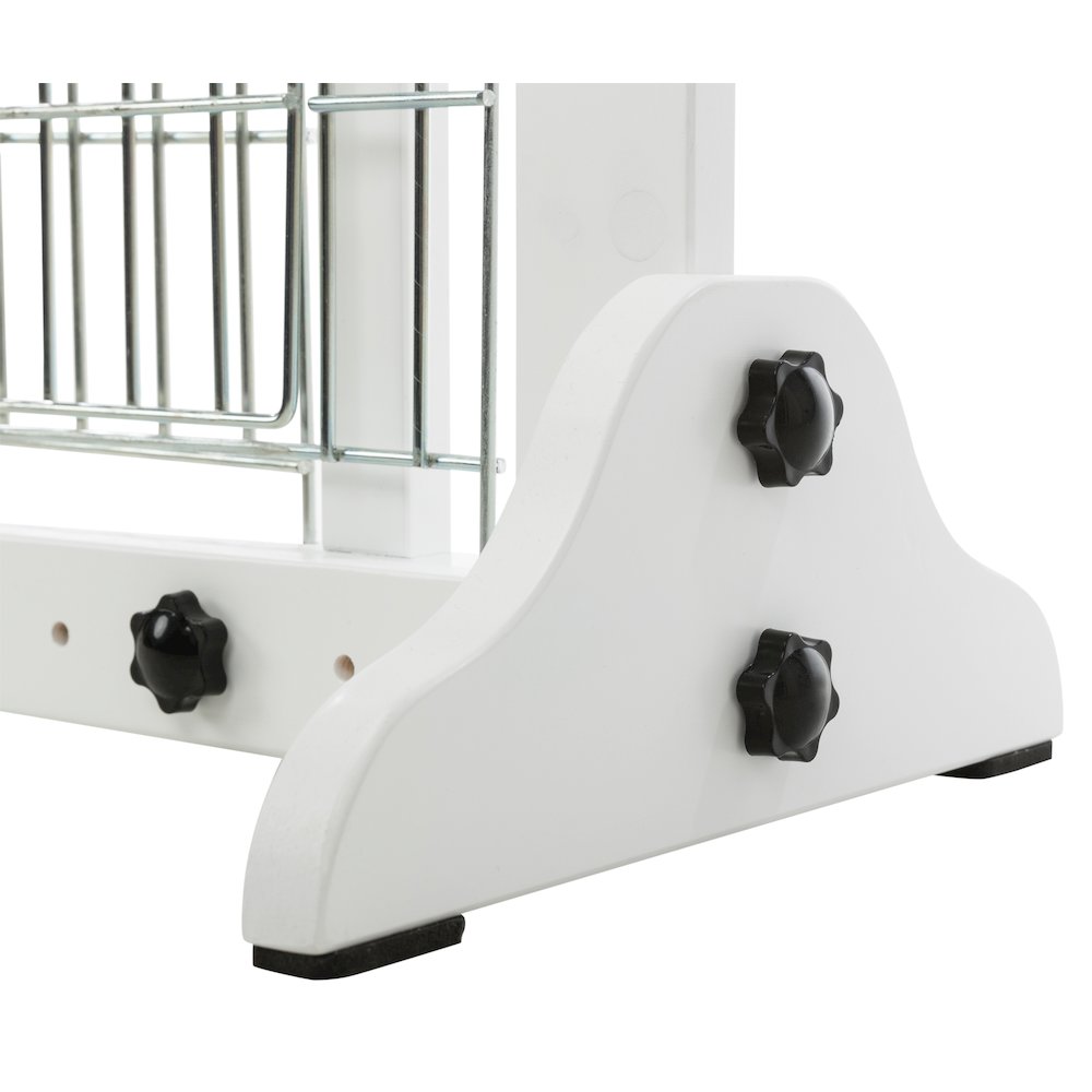Expandable Wooden Freestanding Pet Gate with Pet Door, Expands to 71" Wide