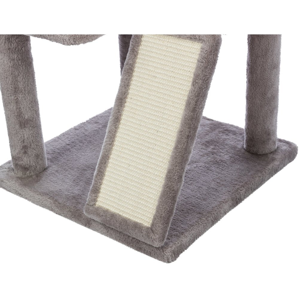 Pepito Plush & Sisal 2-Level 39.4" Cat Tree with Scratching Posts & Condo, Gray