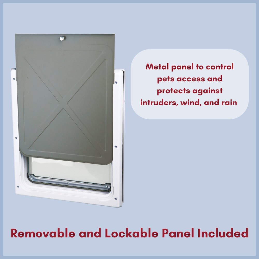 2-Way Pet Door for Doors with Lockable Panel, For Medium to Large Dogs