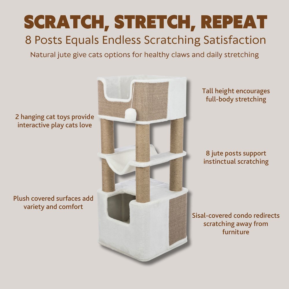 Lucano Xxl 43.3" Multi-Level Cat Tree with Sisal Scratching Posts