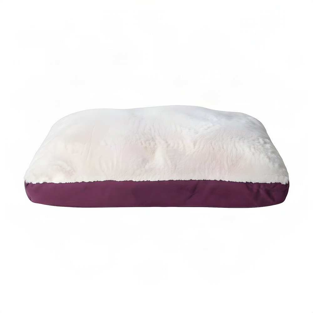Bison Pets Polyester-Upholstered Pet Bed with Poly Fill, Ivory & Burgundy