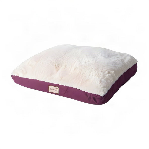 Bison Pets Polyester-Upholstered Pet Bed with Poly Fill, Ivory & Burgundy
