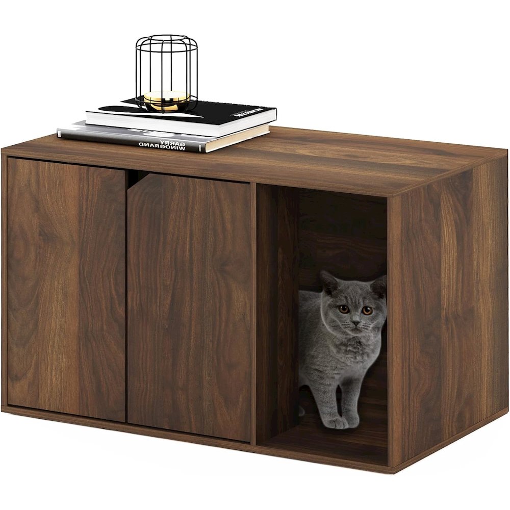 Furinno Peli Litter Box Enclosure, Columbia Walnut