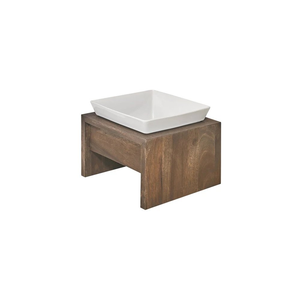 Artisan Wood Feeder - Single in Walnut Fabric Finish Size - LRG