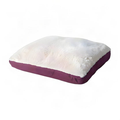 Bison Pets Polyester-Upholstered Pet Bed with Poly Fill, Ivory & Burgundy