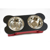 High Double Water and Food Bowl Made of High Density Poly Resin for Smaller Dogs