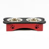 High Double Water and Food Bowl Made of High Density Poly Resin for Smaller Dogs