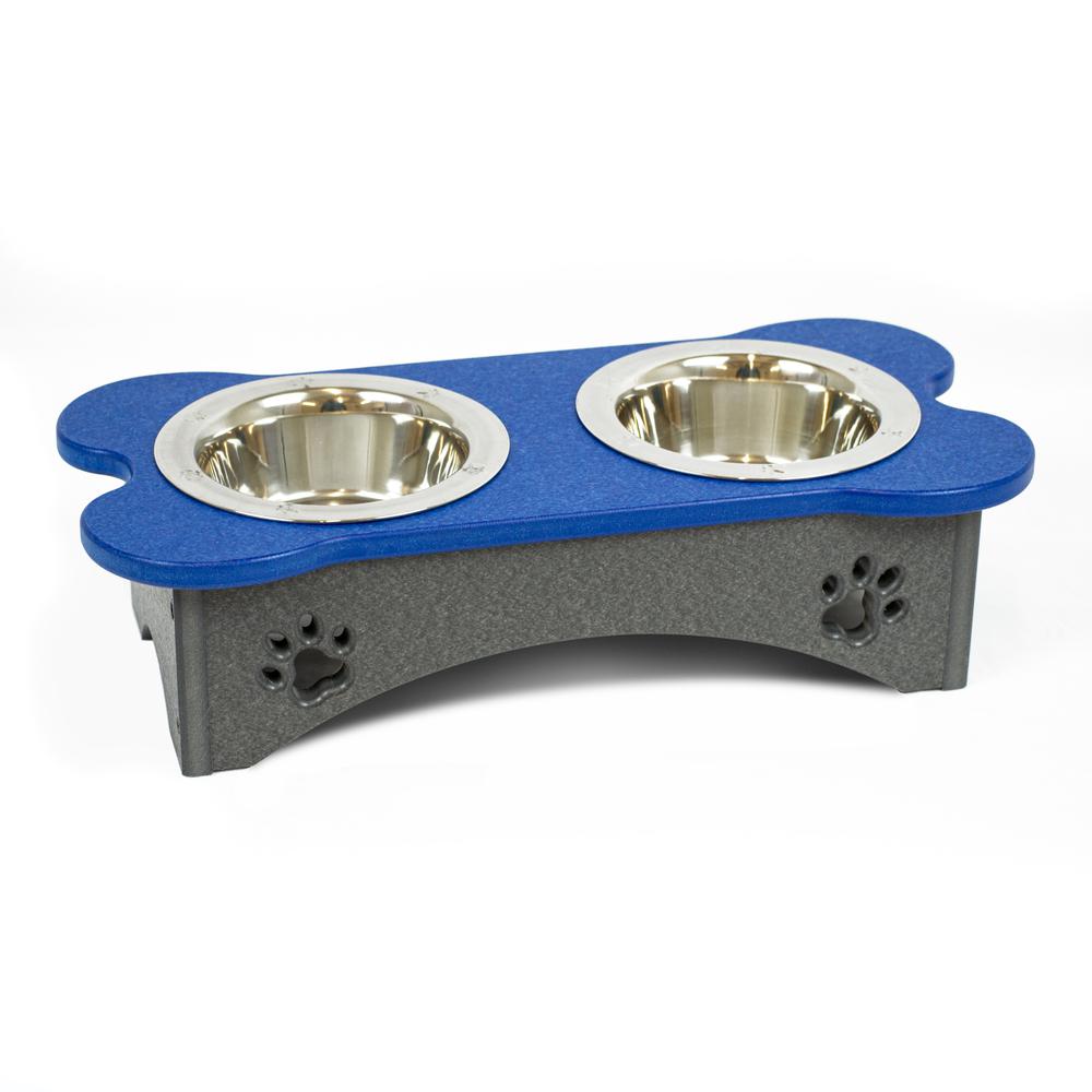 High Double Water and Food Bowls Made of High Density Poly Resin for Small Dogs