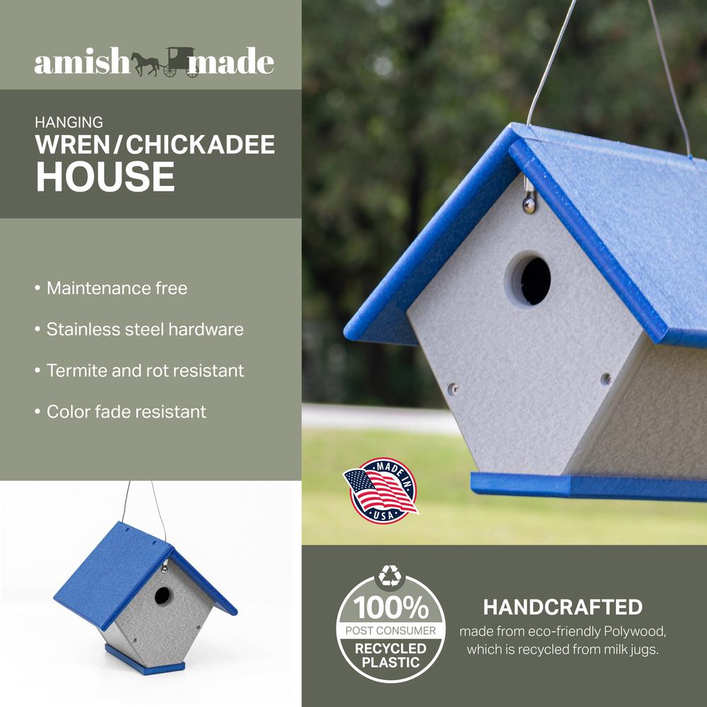 Wren or Chickadee Bird House Made of High Density Poly Resin